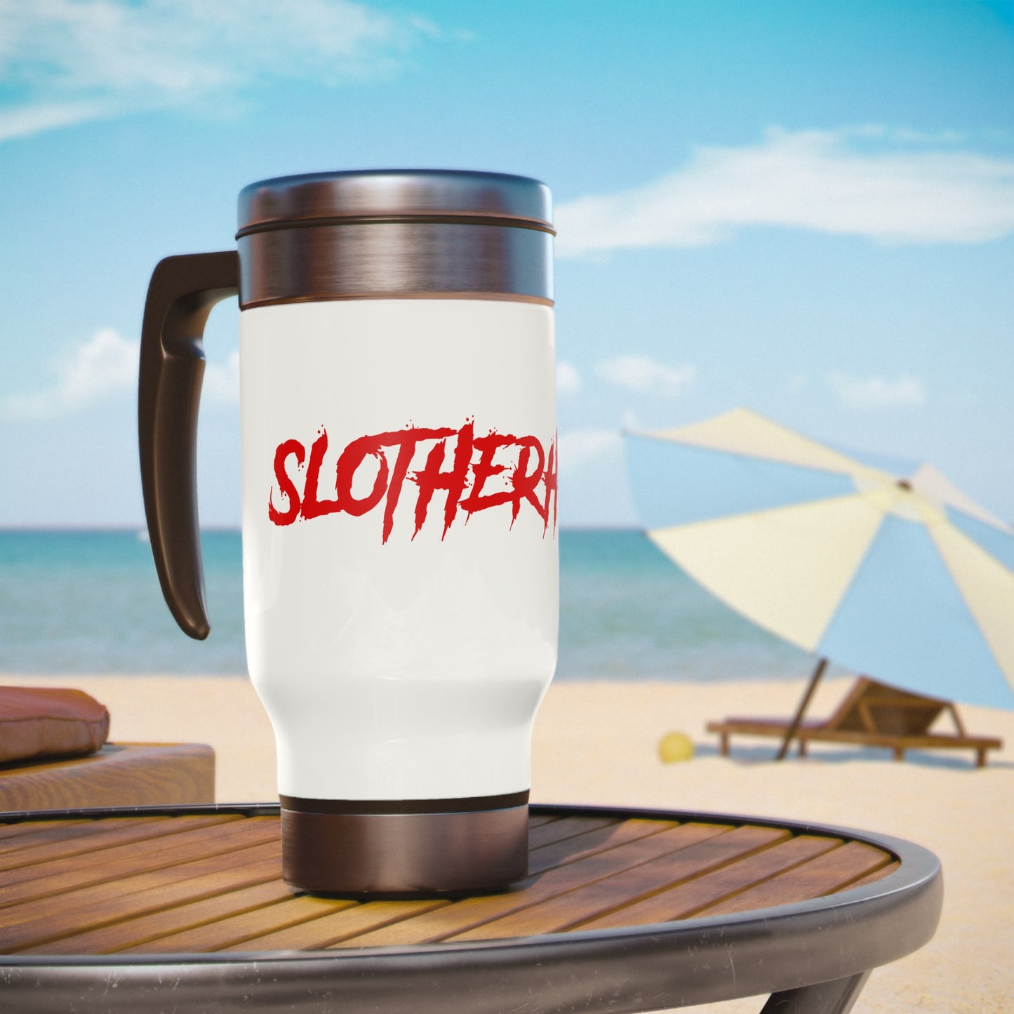 Slotherhouse Logo Stainless Steel Travel Mug with Handle, 14oz