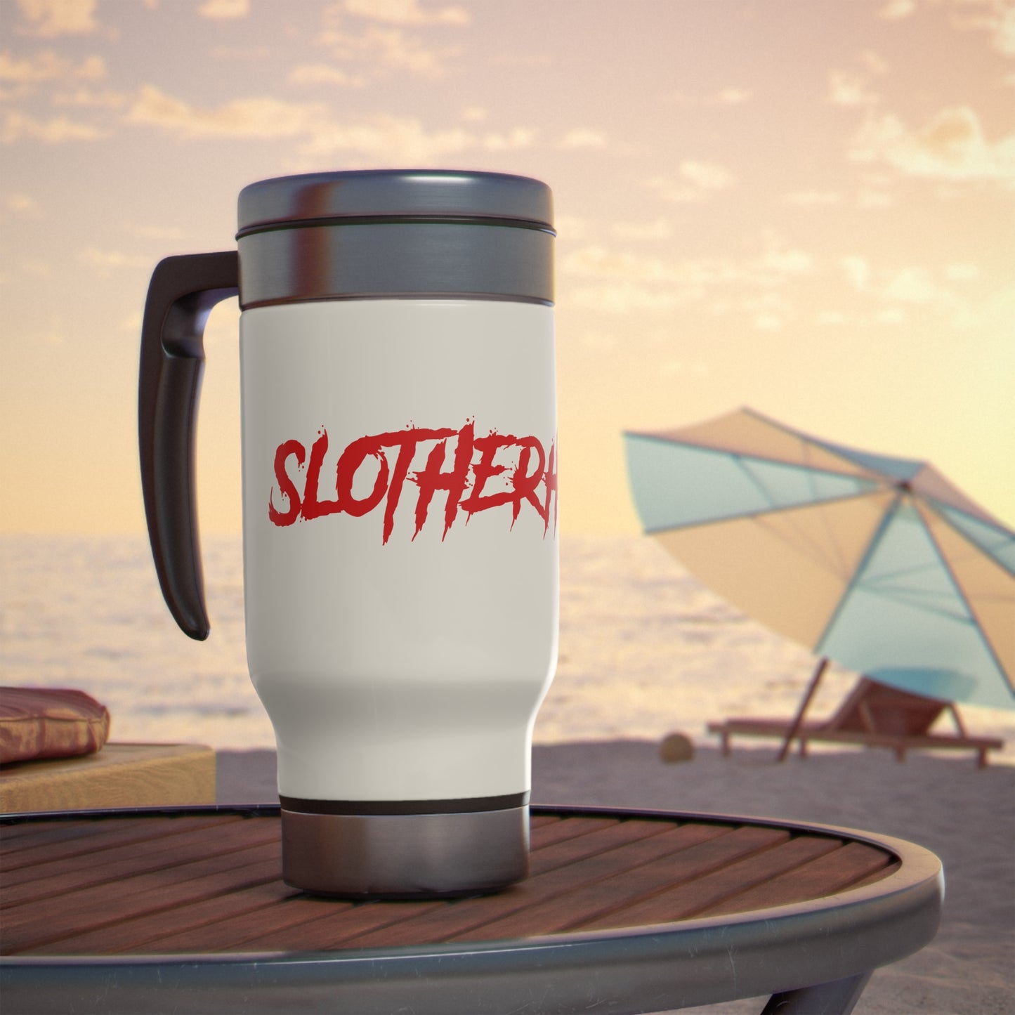 Slotherhouse Logo Stainless Steel Travel Mug with Handle, 14oz