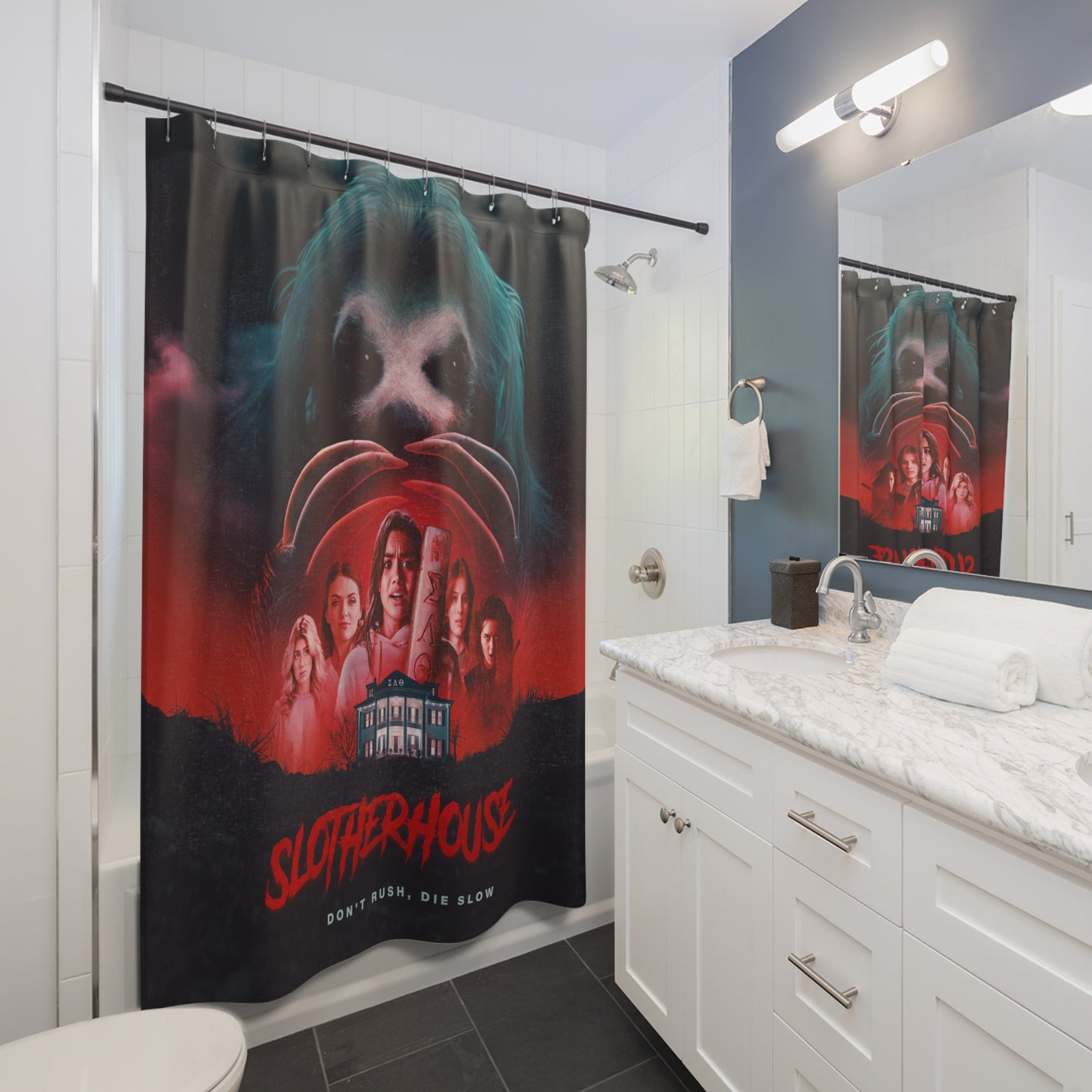 Slotherhouse Movie Poster Shower Curtain