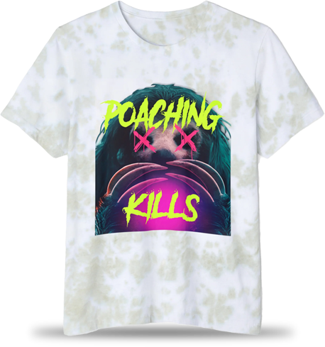 Slotherhouse x PETA "Poaching Kills" Unisex Tie-Dyed T-Shirt